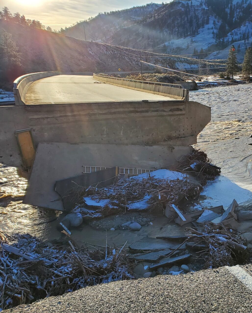 catastrophic damage to highway 8 in BC in November 2021