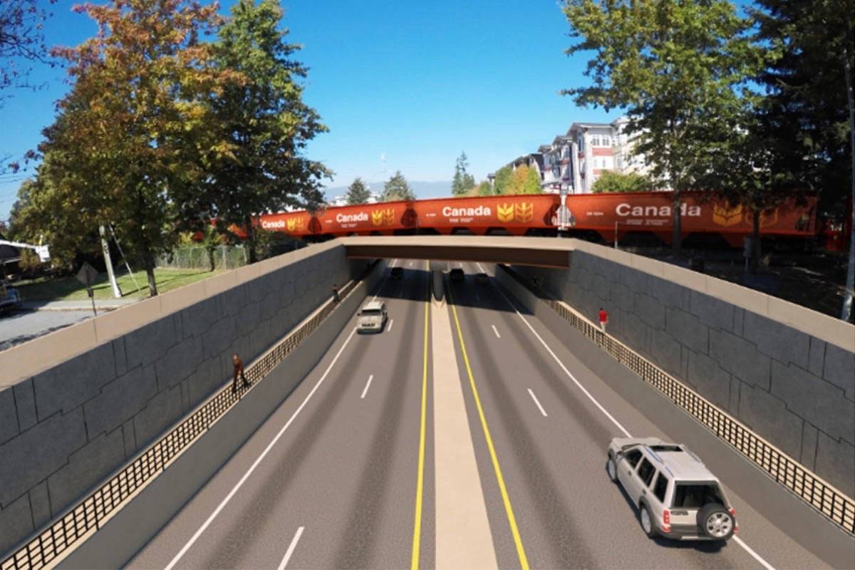 a rendering of a train underpass