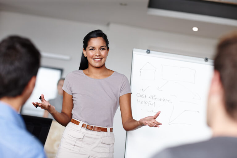 woman of colour facilitates meeting