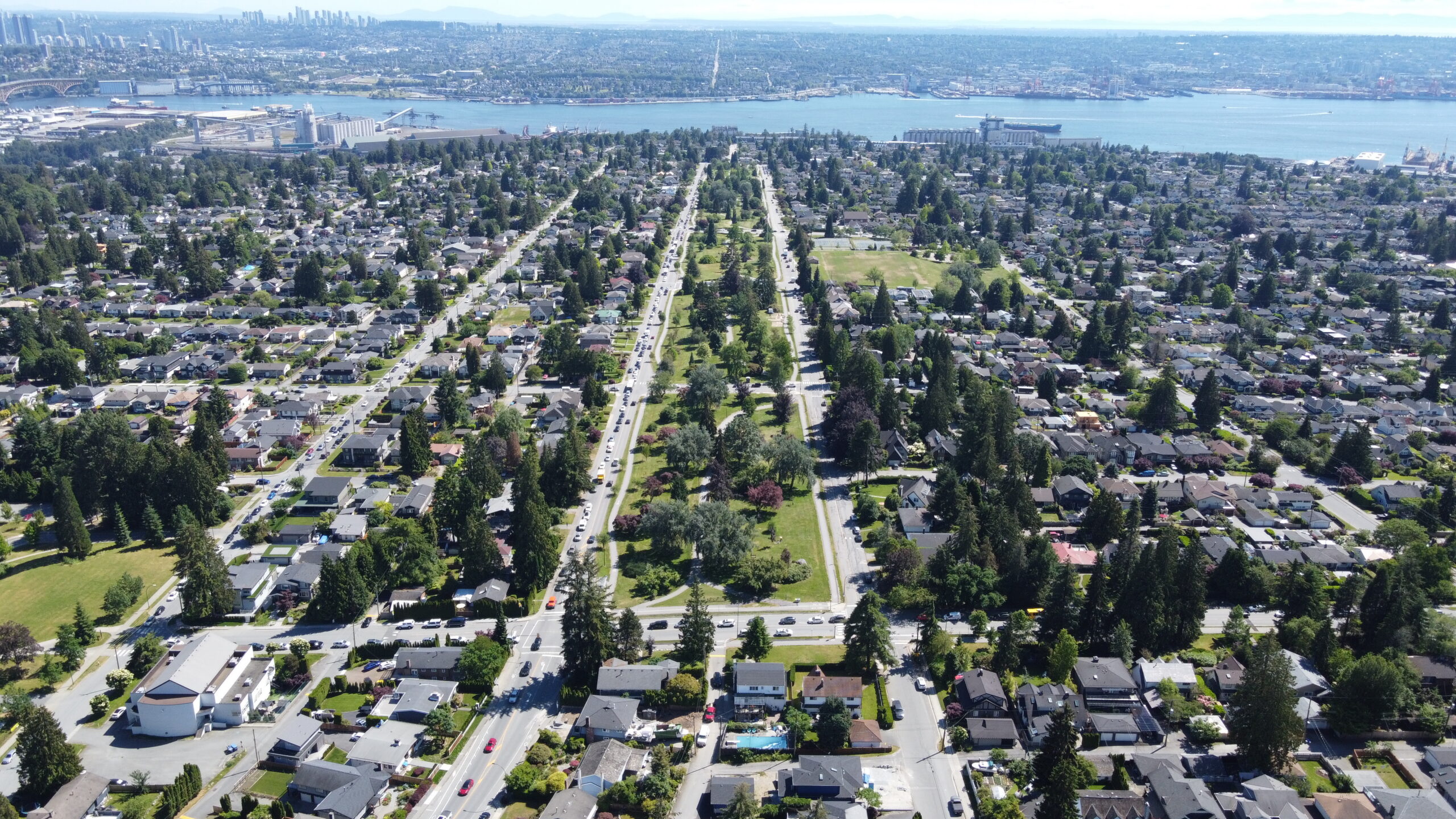 aerial view of the city of north vancouver